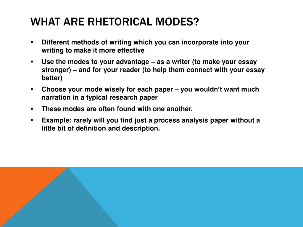 examples of rhetorical mode essay