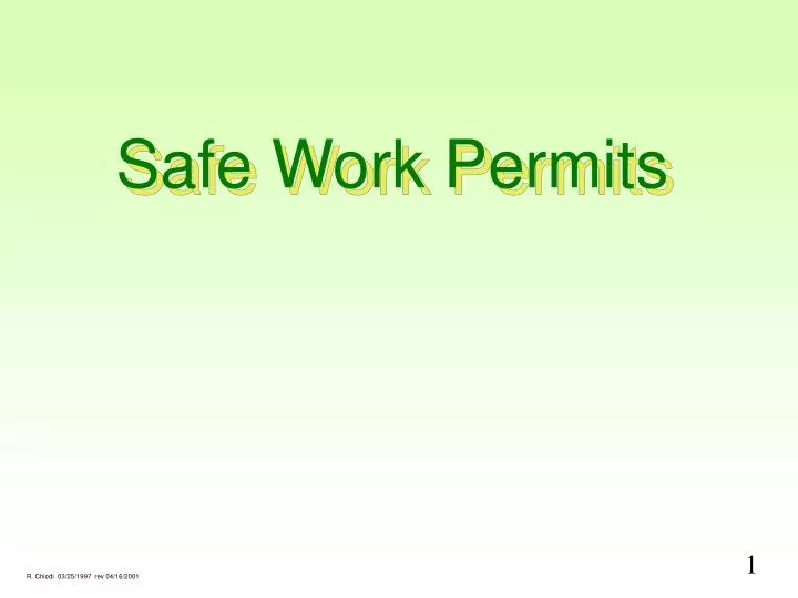 safe work permits n.