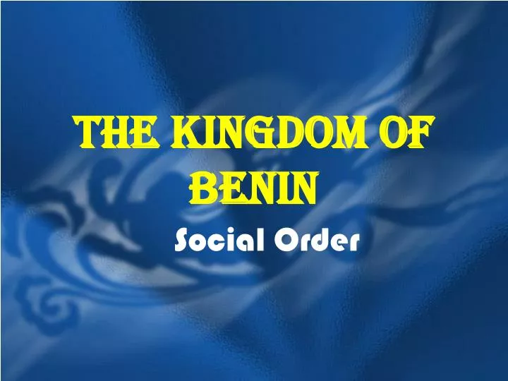 the kingdom of benin n.