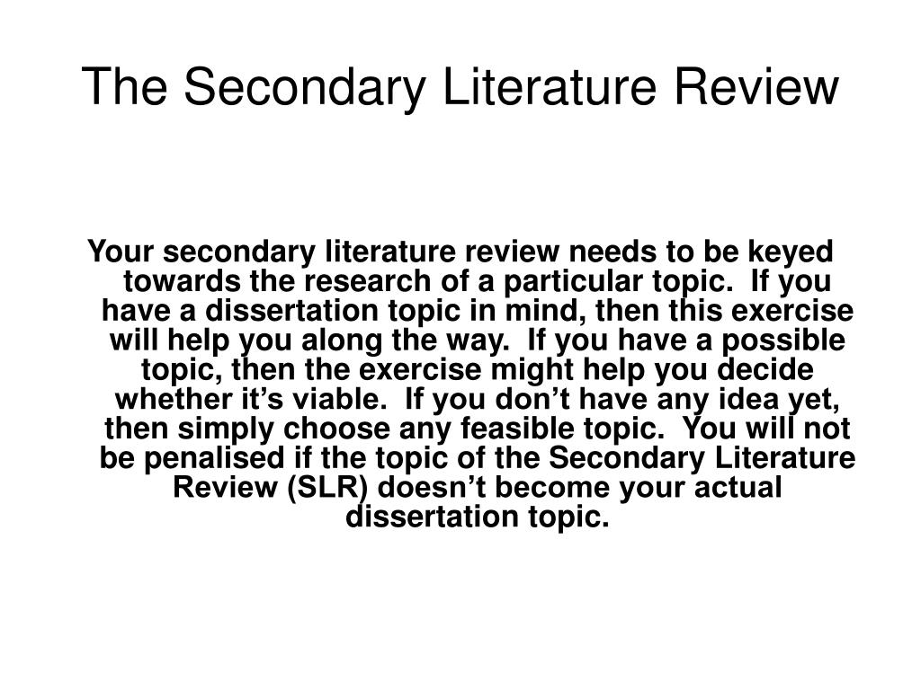 secondary literature review