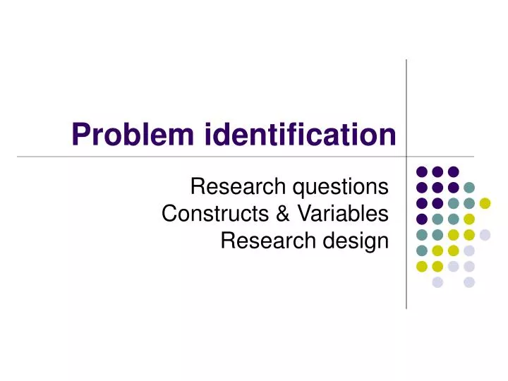 what is problem identification research in entrepreneurship