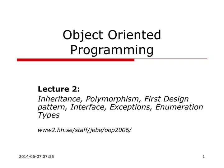 PPT - Object Oriented Programming PowerPoint Presentation, free ...