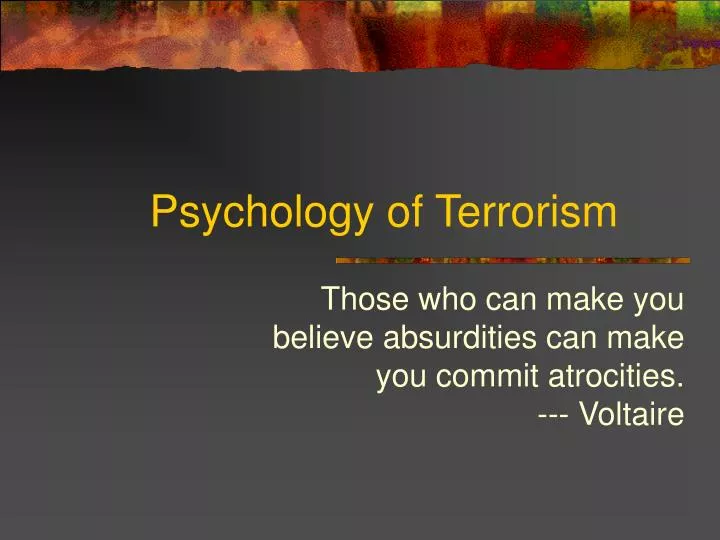 psychology of terrorism n.