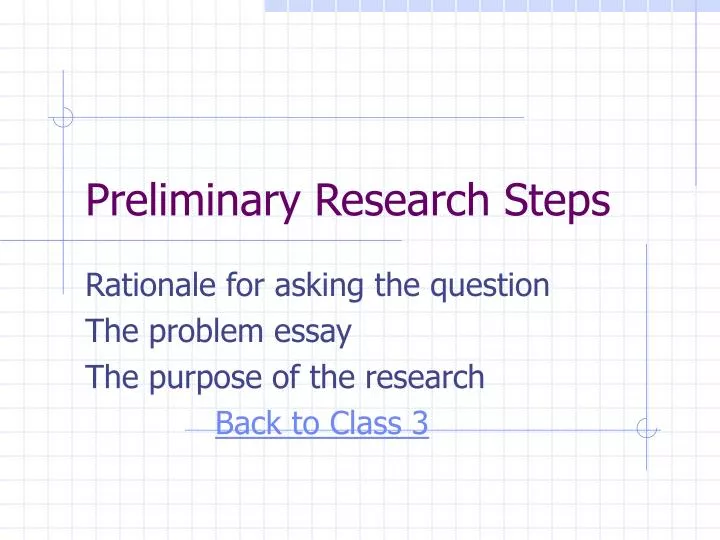 what is preliminary findings in research