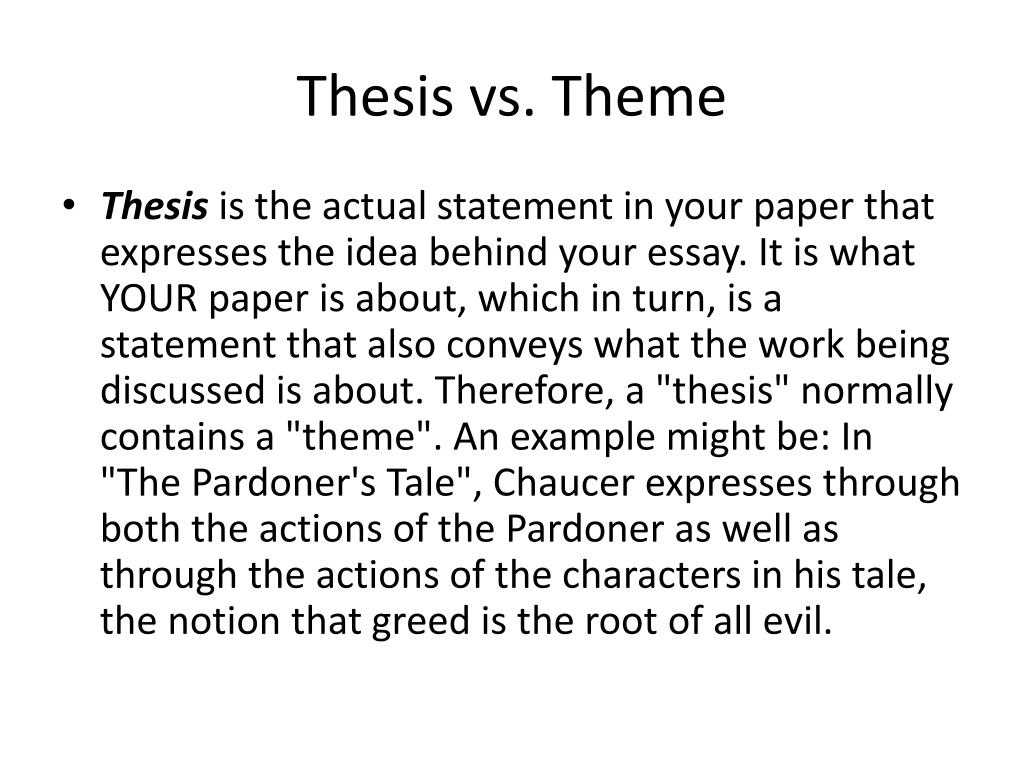 what is a thesis theme