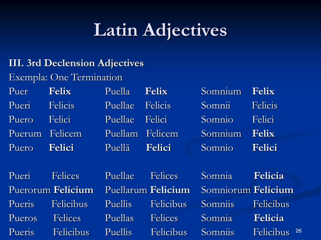 PPT Latin Adjectives PowerPoint Presentation Free Download ID 1382829