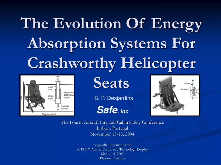 the evolution of energy absorption systems for crashworthy helicopter seats n.