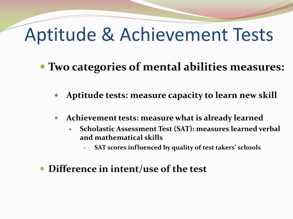 What Is The Difference Between Aptitude And Achievement Tests