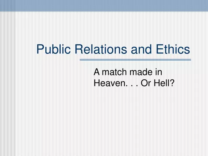 public relations and ethics n.