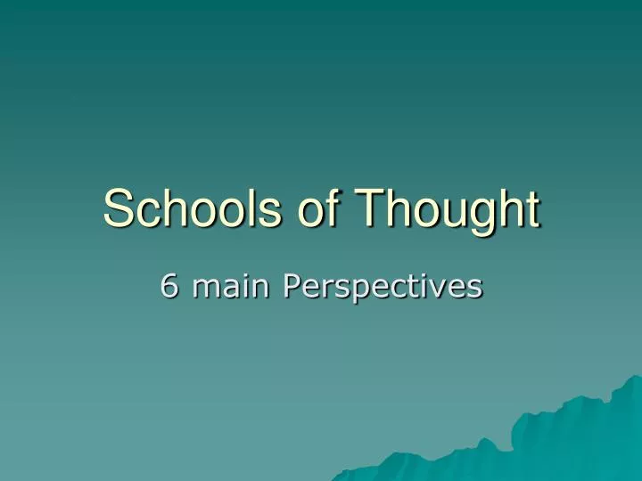 schools of thought n.