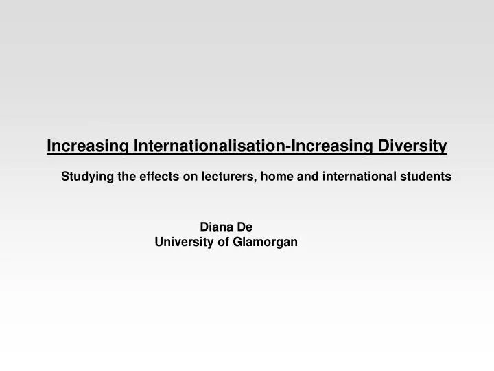 increasing internationalisation increasing diversity n.