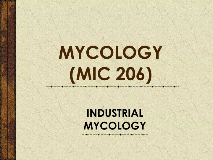 industrial mycology n.