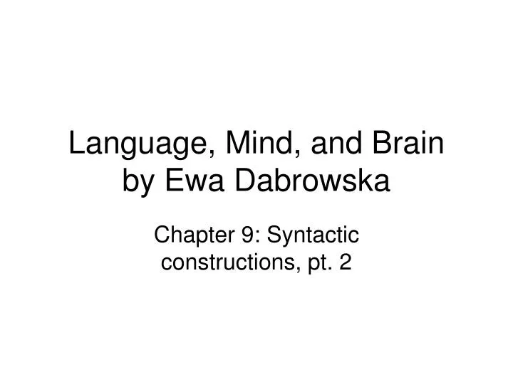 language mind and brain by ewa dabrowska n.