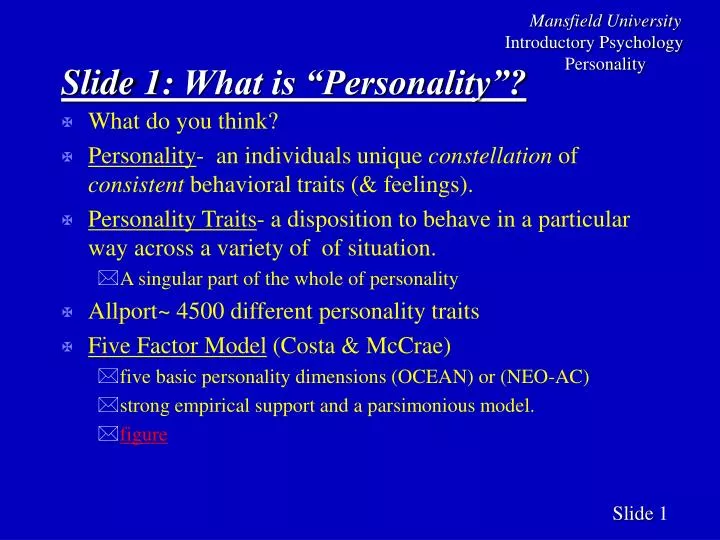 slide 1 what is personality n.