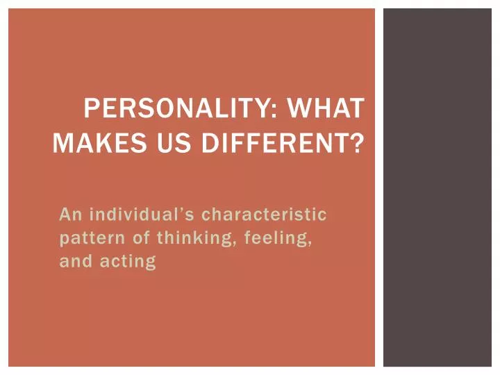 personality what makes us different n.