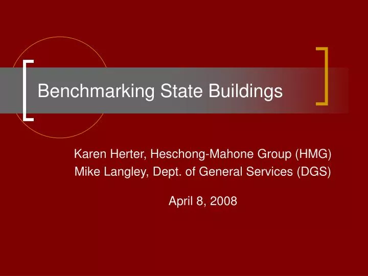 benchmarking state buildings n.