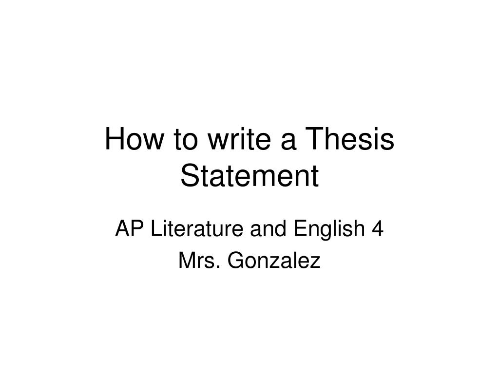how to write a thesis statement ppt