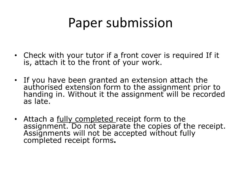 draft paper submission