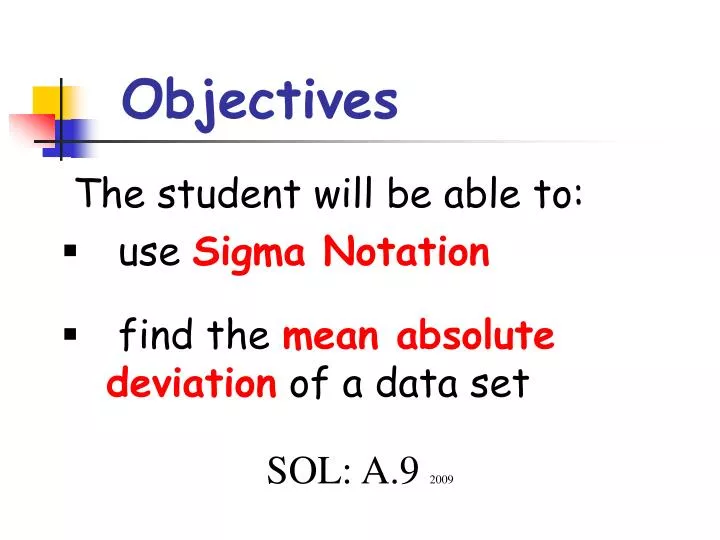 objectives n.