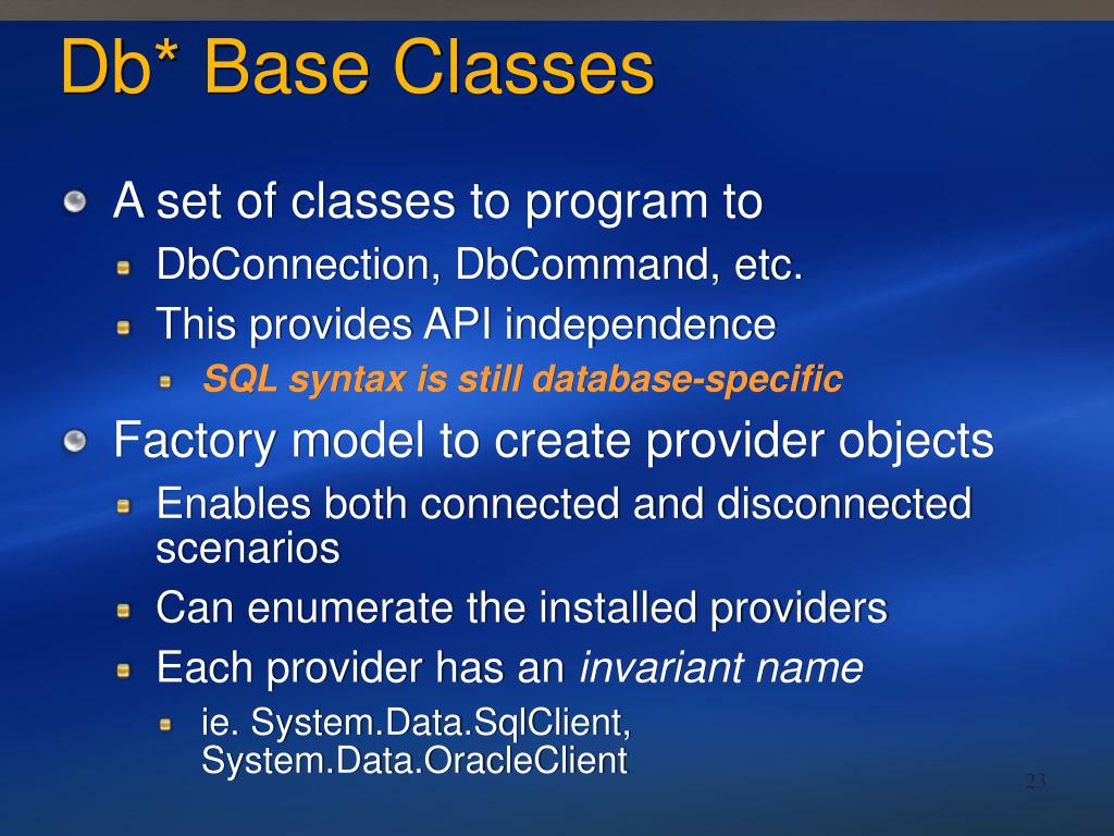idatabase base clas undefined
