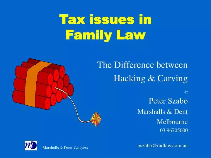 tax issues in family law n.
