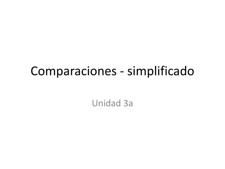 comparaciones simplificado n.