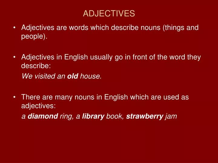 Ppt Adjectives Powerpoint Presentation Free Download Id 1386796