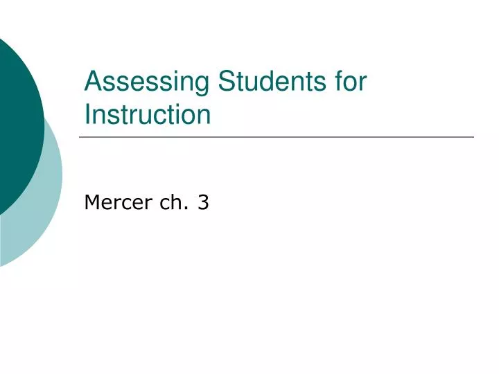 assessing students for instruction n.
