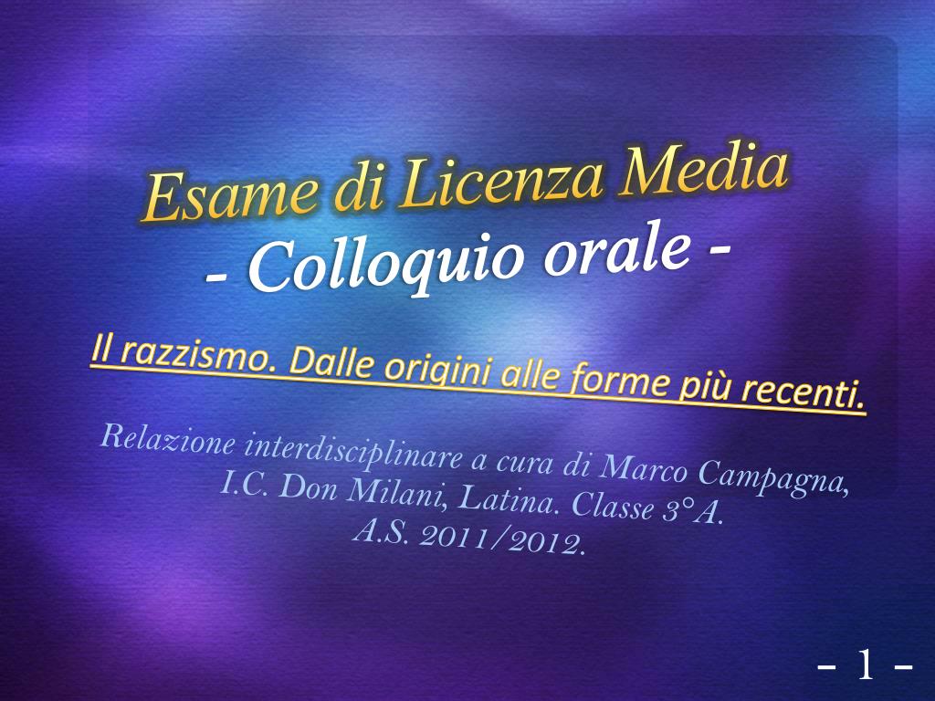 PPT - Esame di Licenza Media - Colloquio orale - PowerPoint Presentation -  ID:1389073