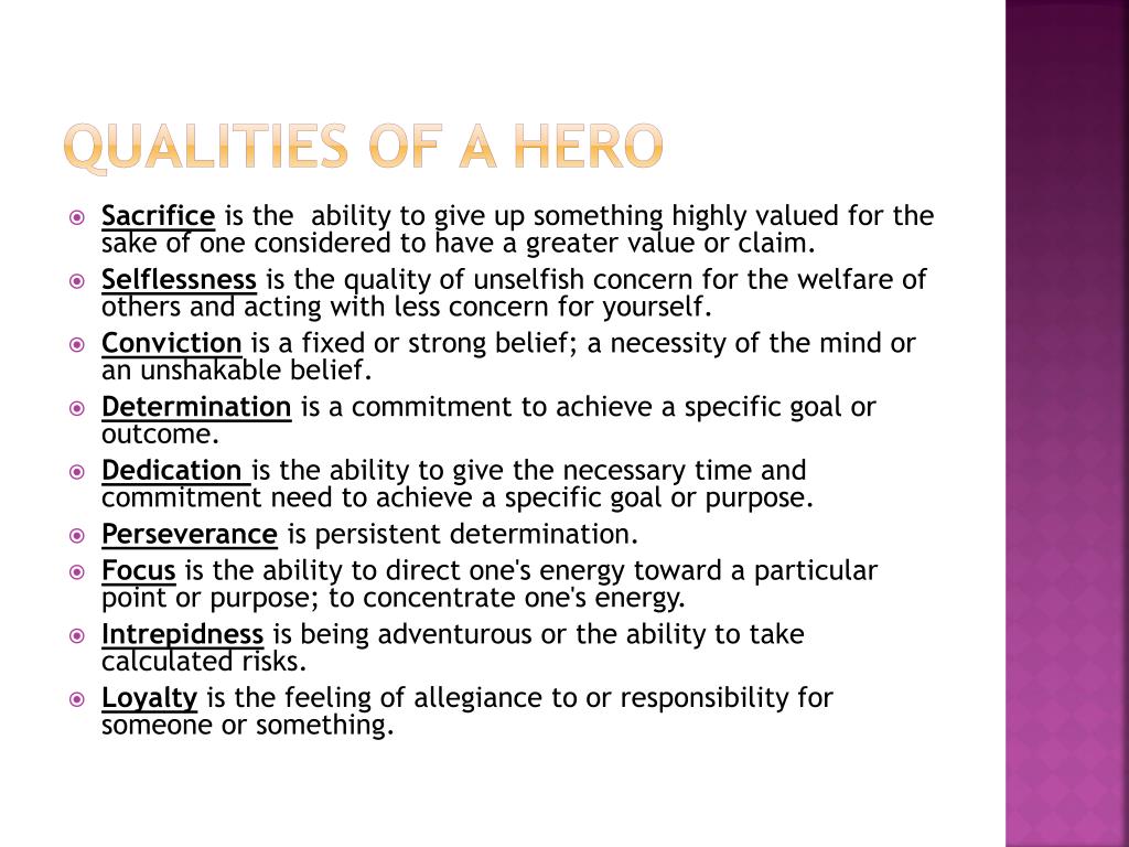 three qualities of a hero essay