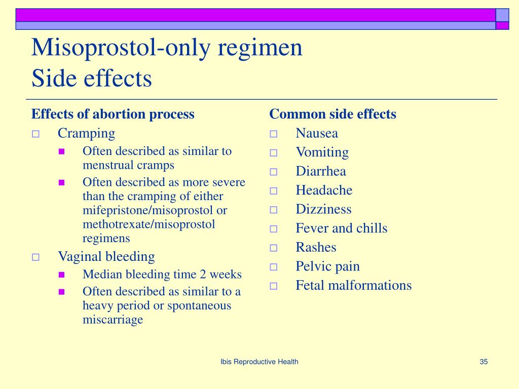 misoprostol side effects pregnancy