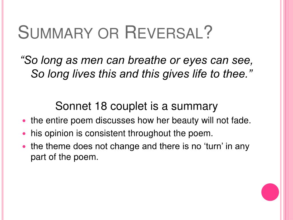 PPT - Sonnet 18 PowerPoint Presentation, free download - ID:1389638