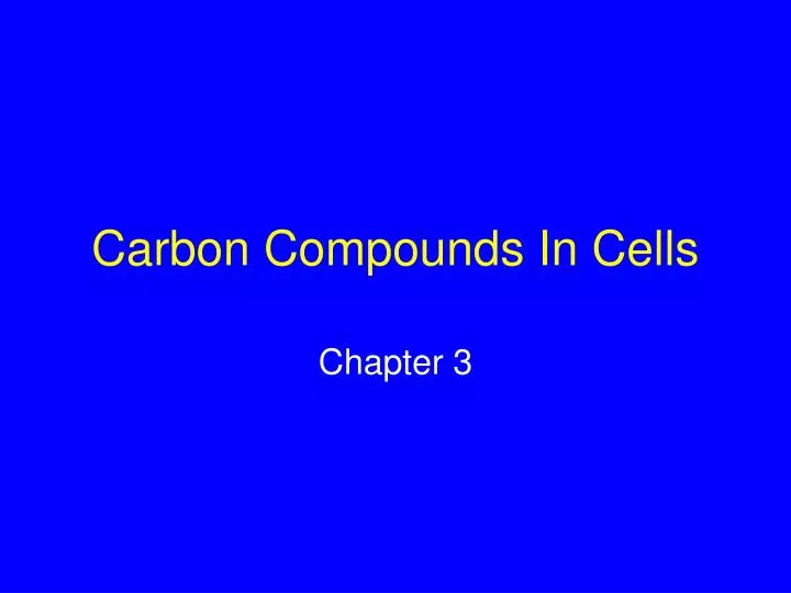 carbon compounds in cells n.