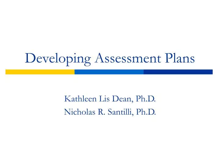 developing assessment plans n.