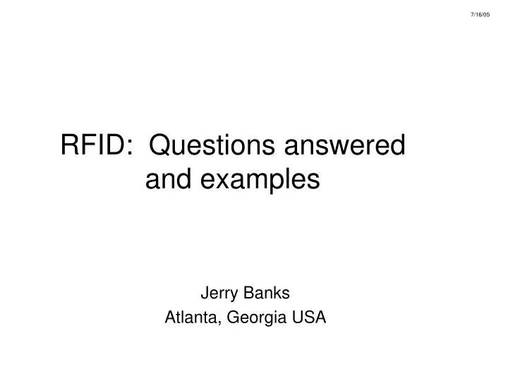 rfid questions answered and examples n.
