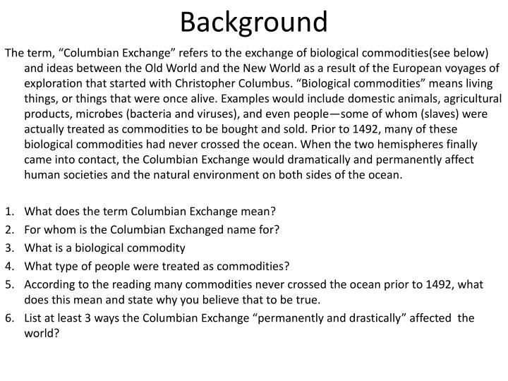 major elements of the columbian exchange and how it affected both amerindians and europeans major elements of the columbian exchange and how it affected both amerindians and europeans