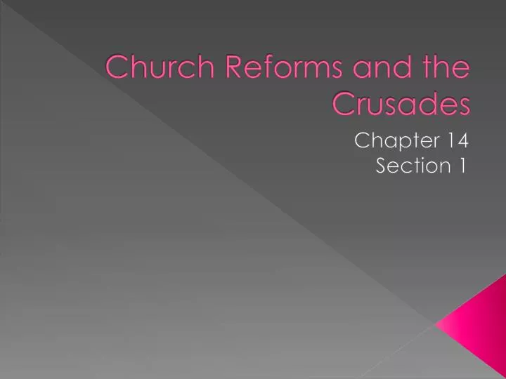 church reforms and the crusades n.