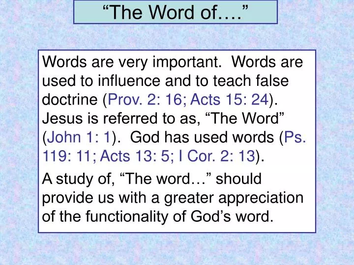 the word of n.