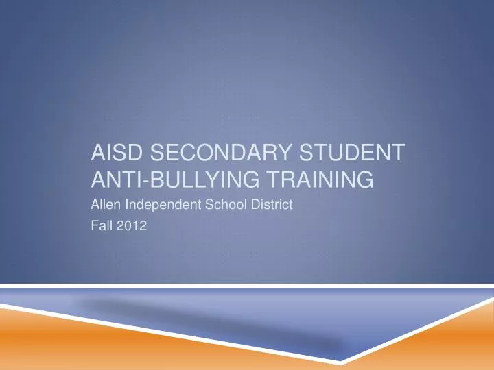 aisd secondary student anti bullying training n.