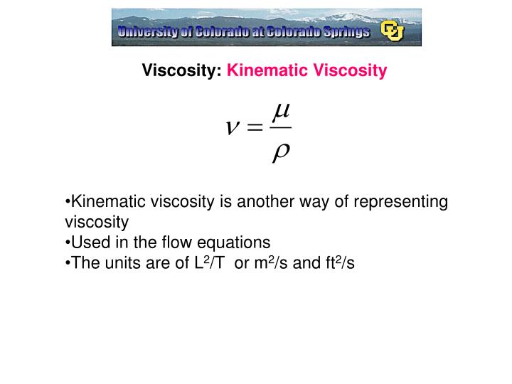 kinematic viscosity formula