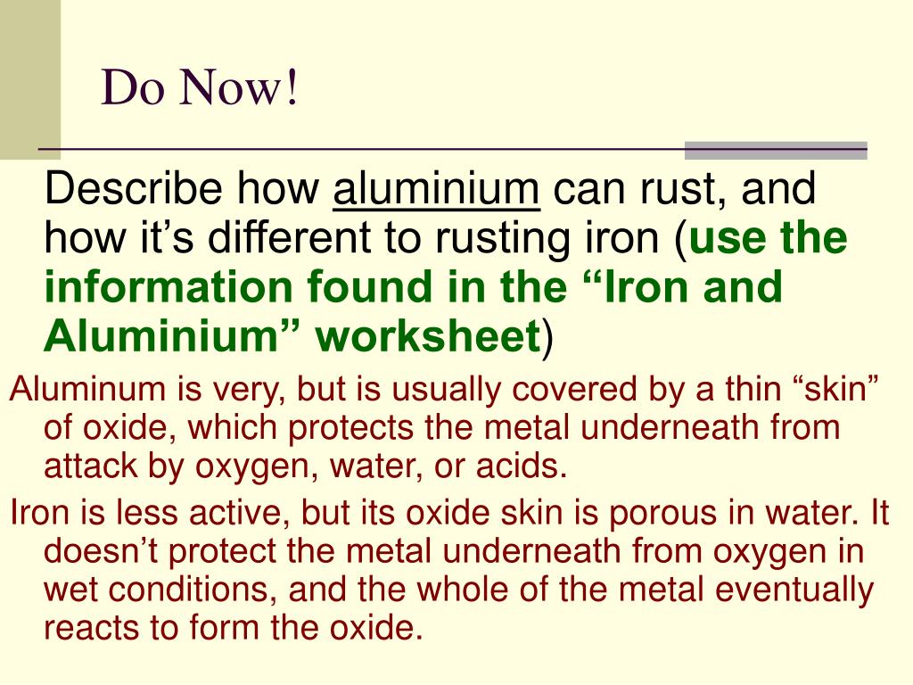 Why doesn't aluminium rust?