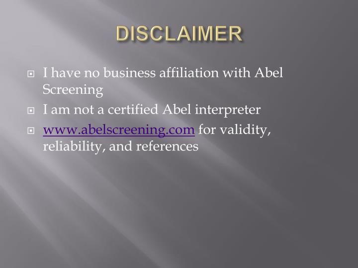 abel assessment of sexual interest A review of the psychometric properties of the abel assessment for interest in paraphilias (aaip) is presented the data supporting the aaip's history, purpose, data, reliability, validity, and norms are reported, with the conclusion that its use with adults is tenuous at best and its use with adolescents is as yet unsupported. abel assessment of sexual interest A review of the psychometric properties of the abel assessment for interest in paraphilias (aaip) is presented the data supporting the aaip's history, purpose, data, reliability, validity, and norms are reported, with the conclusion that its use with adults is tenuous at best and its use with adolescents is as yet unsupported.