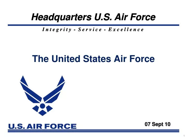 PPT The United States Air Force PowerPoint Presentation, free