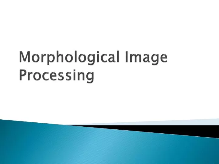 morphological image processing n.