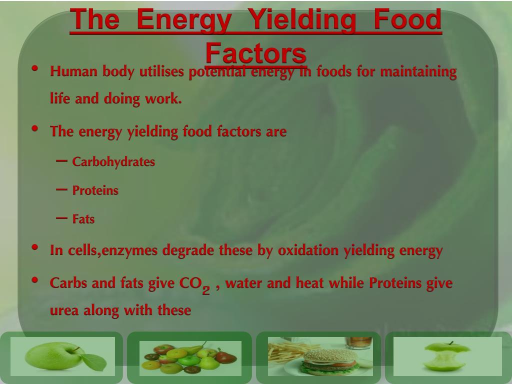 PPT ENERGY VALUE OF FOODS PowerPoint Presentation, free download ID