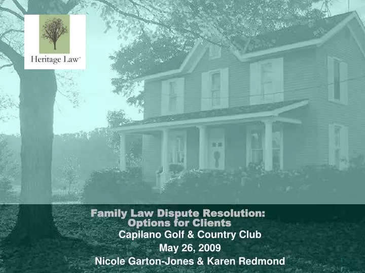 family law dispute resolution options for clients n.
