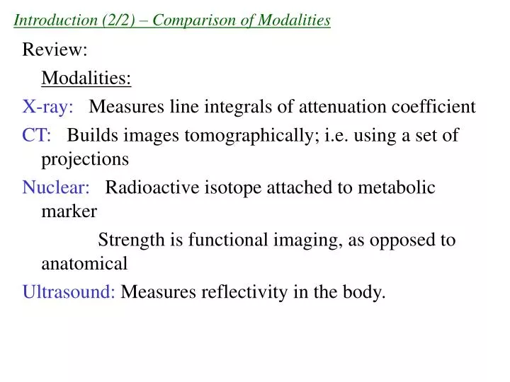 introduction 2 2 comparison of modalities n.