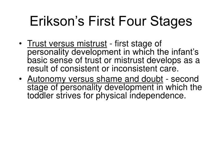 erikson s first four stages n.