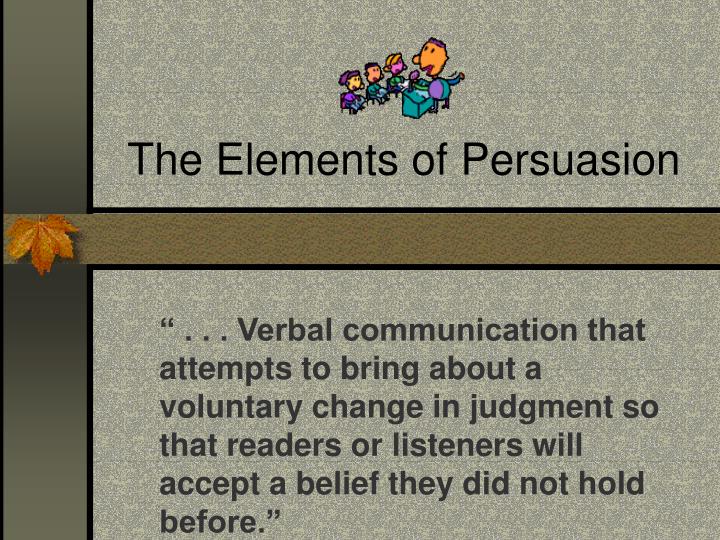 the elements of persuasion n.