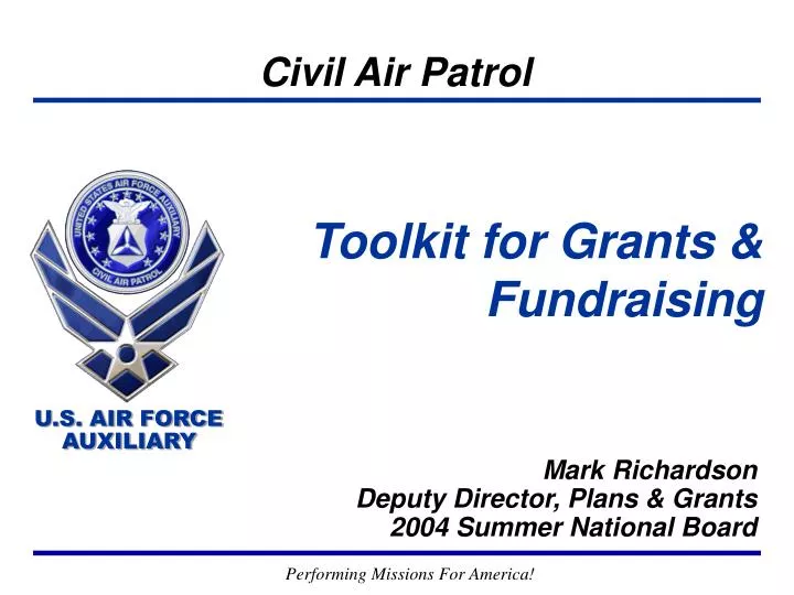 toolkit for grants fundraising n.